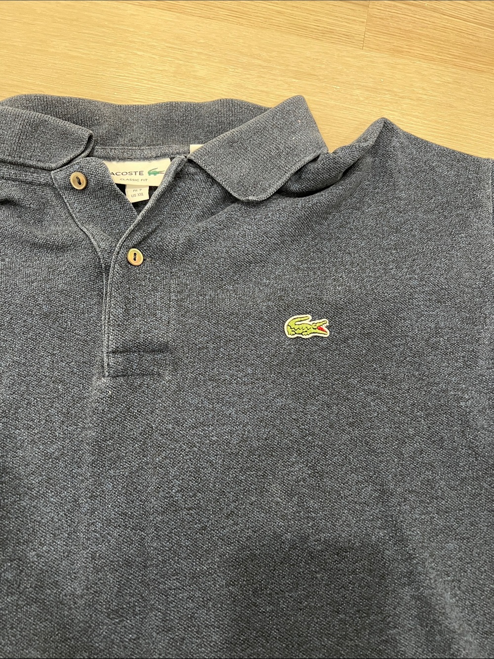 Lacoste Dark Blue Short-Sleeve Polo with Crocodile Emblem - Picture 3 of 4